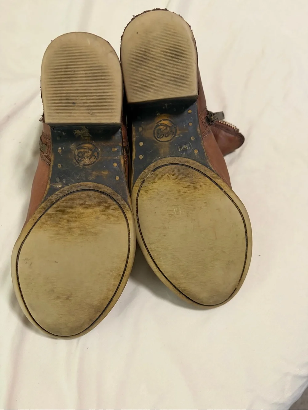 Lucky Brand Tan Leather Side-Zip Ankle Booties